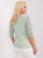 Großhandel Minze elegante Bluse in Übergröße.