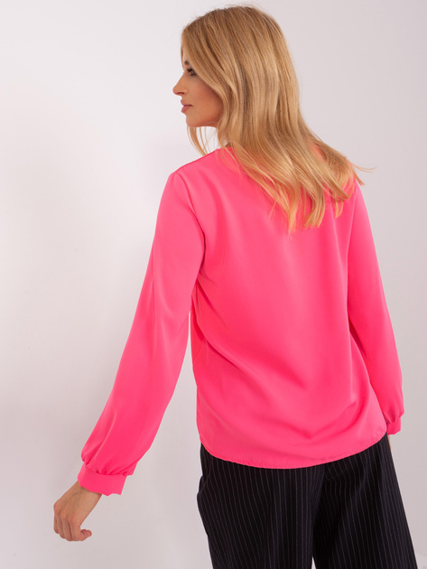 Hurt Fluo różowa bluzka wizytowa z długim rękawem
