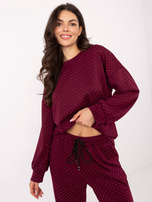 Bordowy elegancki komplet z aplikacjami RUE PARIS 