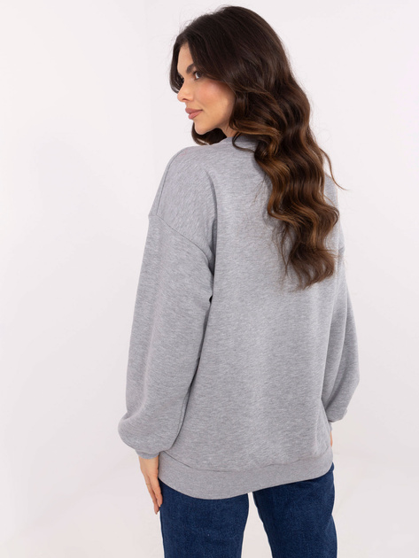 Hurt Jasnoszara melanżowa bluza oversize z napisem