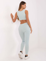 Jasnoniebieski sportowy komplet z legginsami FOR FITNESS 