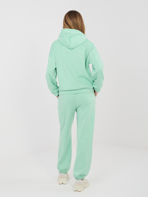 Pastelowy zielony dresowy komplet z nadrukiem RUE PARIS