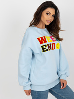 Hurt Jasnoniebieska bluza bez kaptura z naszywkami