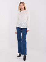 White transparent lace blouse.