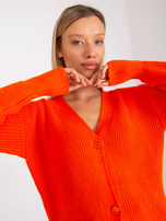 Hurtownia Pomarańczowy sweter rozpinany oversize RUE PARIS