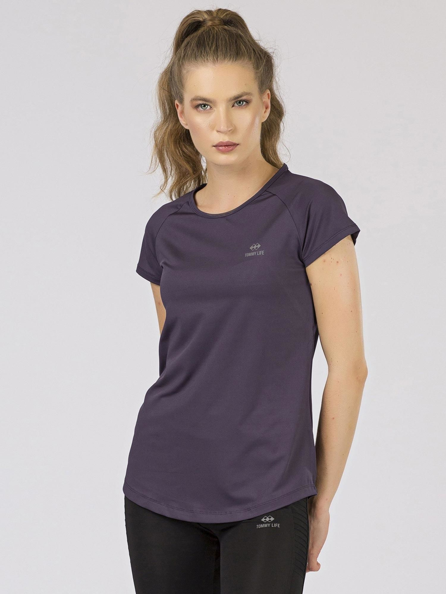TOMMY LIFE purple women's t-shirt