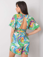 Biały kombinezon w kolorowe wzory Teodora RUE PARIS