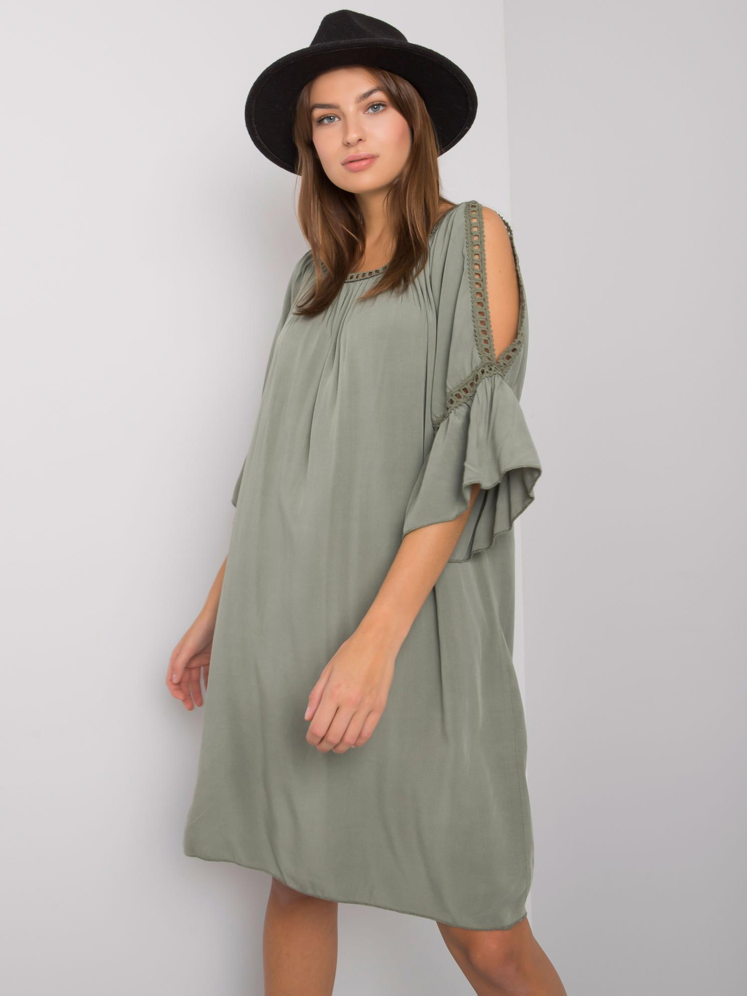 Khaki sukienka z wycięciami Marielle OCH BELLA 