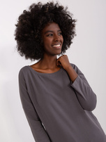 Hurt Graue Basic-Bluse mit Bündchen Fiona BASIC FEEL GOOD.