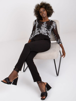 Czarne spodnie damskie z gumką w pasie Giulia