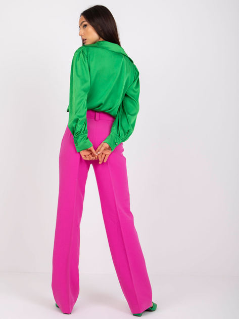 Zielona gładka koszula damska Lena RUE PARIS