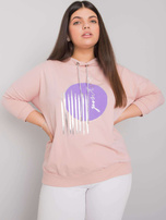 Brudnoróżowa bluzka plus size z aplikacją Bella