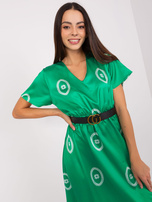 Großhandel grüne Midi Cocktailkleid mit Print.