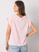 Jasnoróżowy t-shirt z nadrukiem Malibu