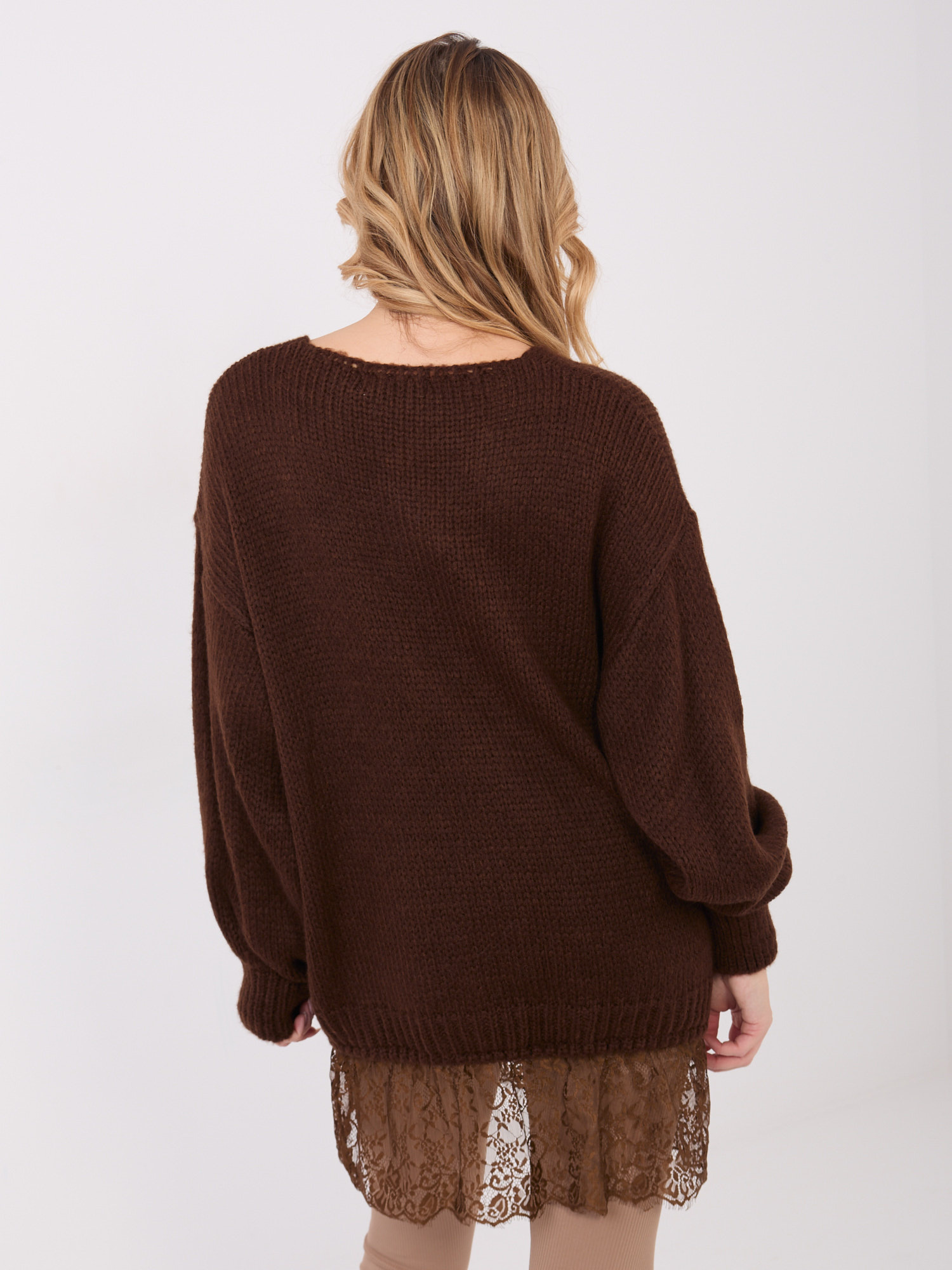 Sweter ciemny brązowy