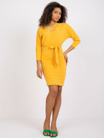 Helles orange Kleid mit Spitze Toronto RUE PARIS.