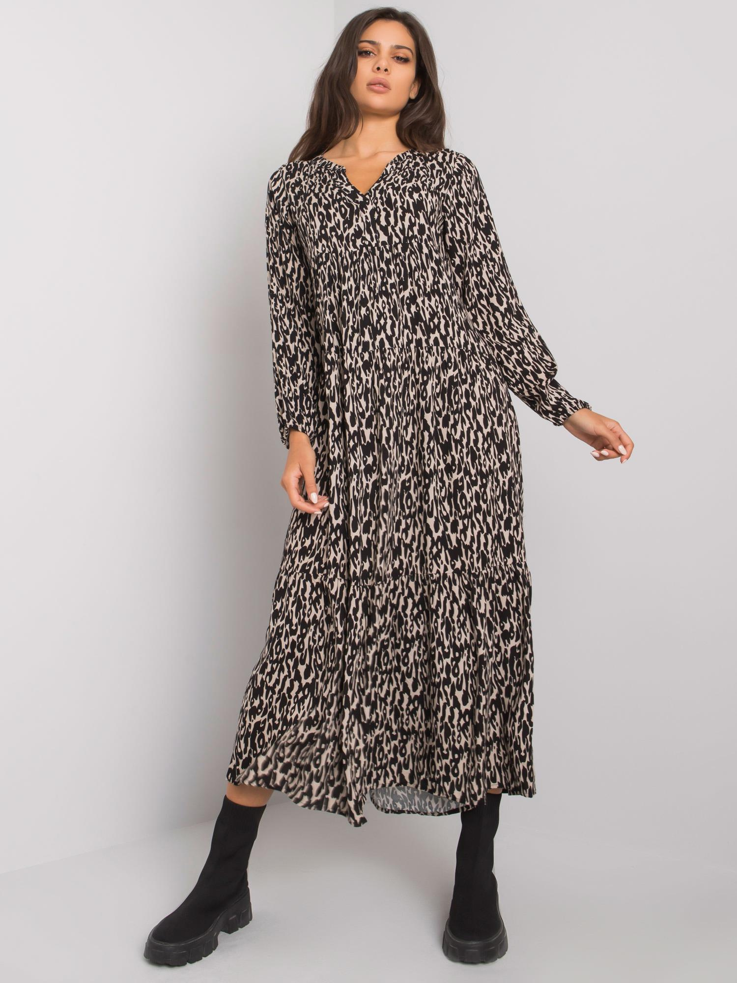Schwarzes Kleid mit Rüsche Maddy.