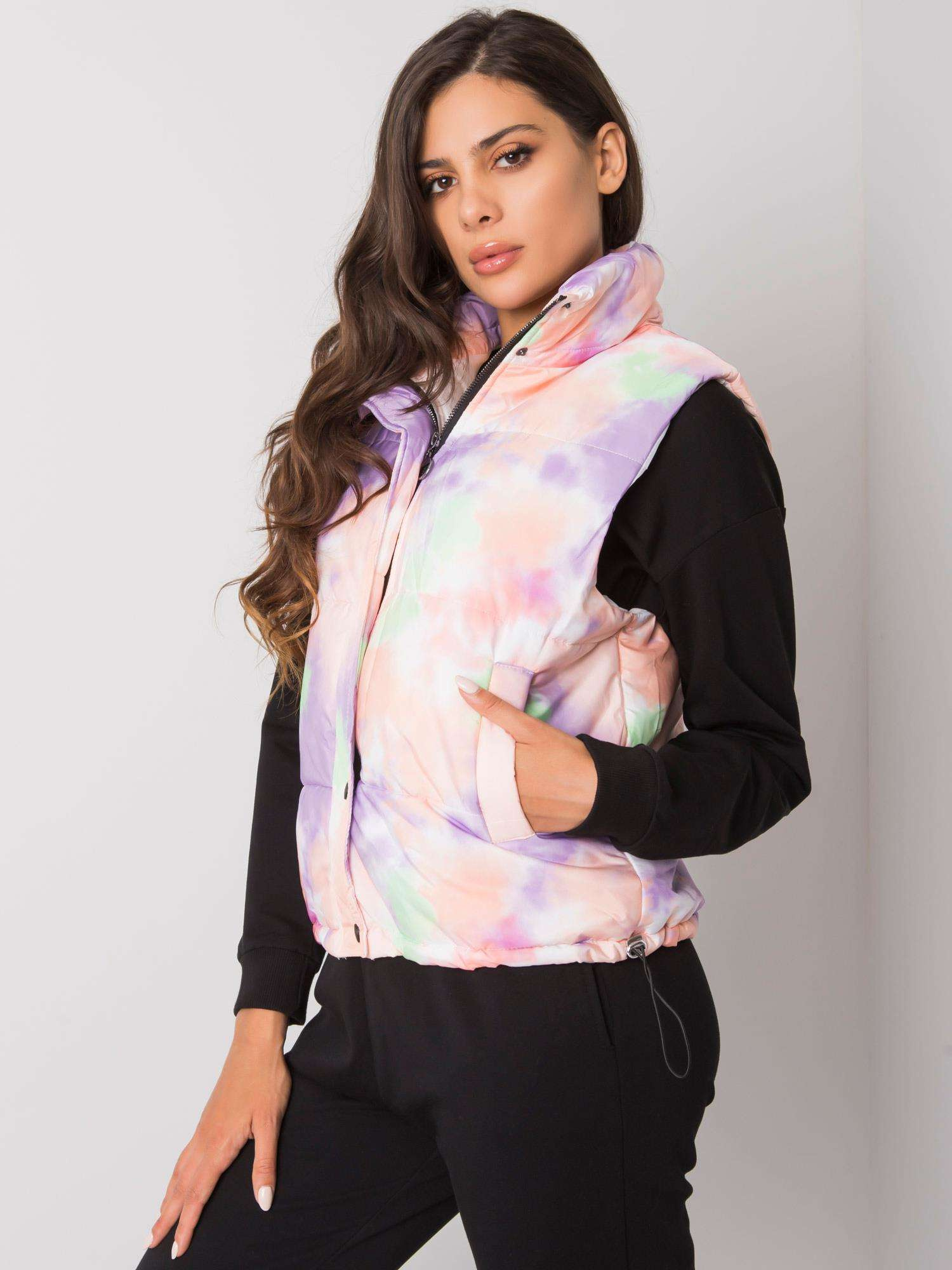 Oranžovo-fialová prešívaná dámska vesta Roonie.