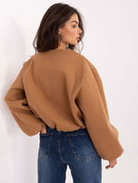 Camelowa krótka kurtka z suwakiem 