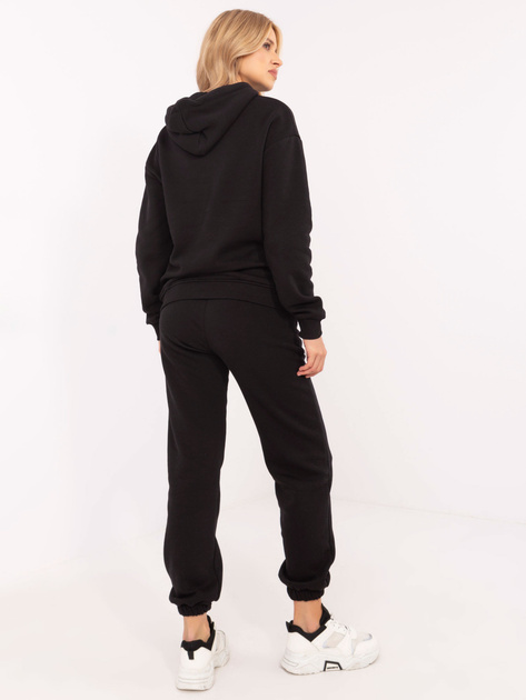 Hurt Czarny dresowy komplet damski z ociepleniem