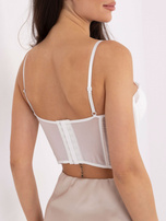 Biały gorsetowy top na ramiączkach 