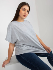 Hurt Szary melanżowy t-shirt plus size basic bawełniany