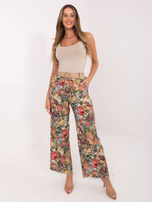 Zielone szerokie spodnie od garnituru RUE PARIS