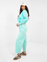 Pastelowe miętowe spodnie marchewki z bawełny