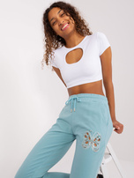 Hurtownia Pistacjowe spodnie dresowe z kieszeniami