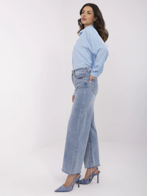 Niebieskie damskie jeansy wide leg