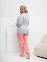 Szara damska piżama plus size z rozpinaną bluzką 