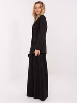 Czarna marynarka z poduszkami na ramionach RUE PARIS 