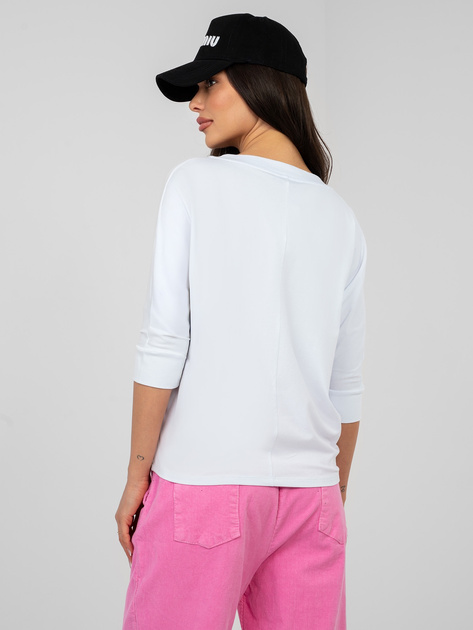 Biała damska bluzka basic z dekoltem V RUE PARIS