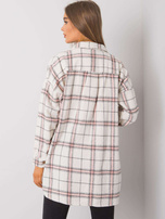 Beżowo-różowa damska koszula w kratę Bryce RUE PARIS