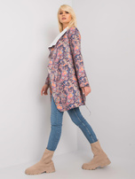 Fioletowy wzorzysty płaszcz damski Aggie