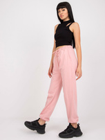 Jasnoróżowe damskie spodnie dresowe joggery Lisa