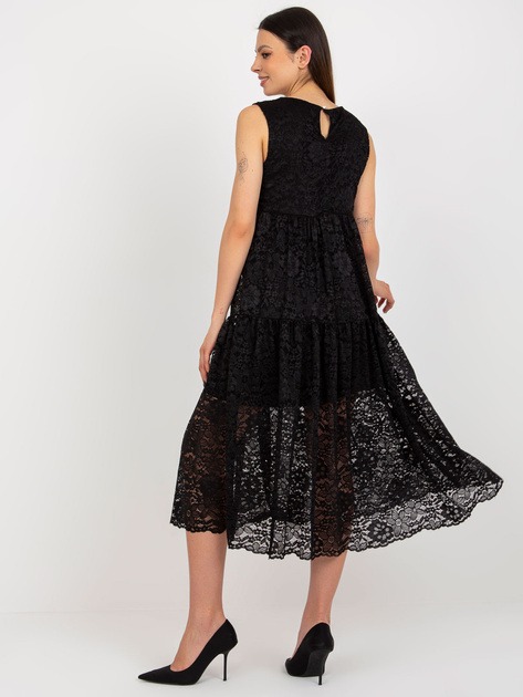 Hurt Czarna koronkowa sukienka z falbaną OCH BELLA
