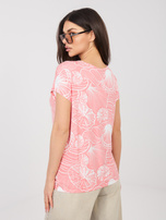 Koralowa wzorzysta bluzka z wiskozy SUBLEVEL