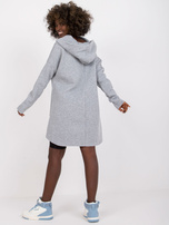 Szara melanżowa dresowa bluza z kapturem basic Victoria 