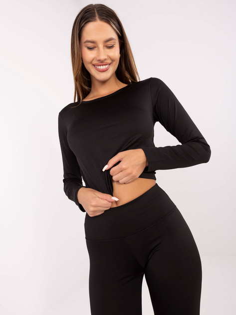 Czarny sportowy komplet z krótką bluzką Patrice