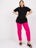 Czarna bluzka plus size w prążek Stella