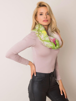 Ciemnoróżowo-zielona chusta we wzory