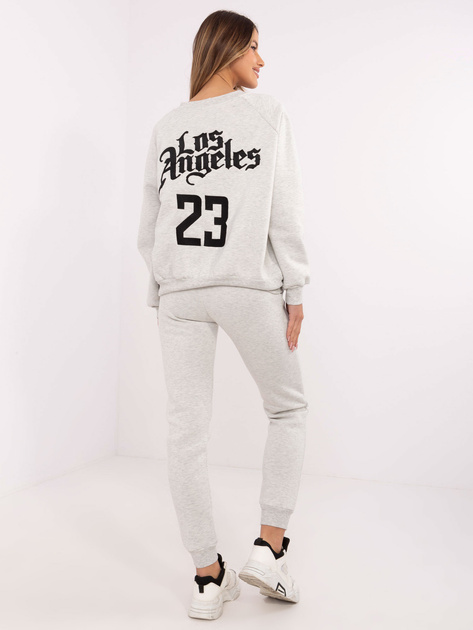 Hurt Jasnoszary melanżowy dresowy komplet ze spodniami