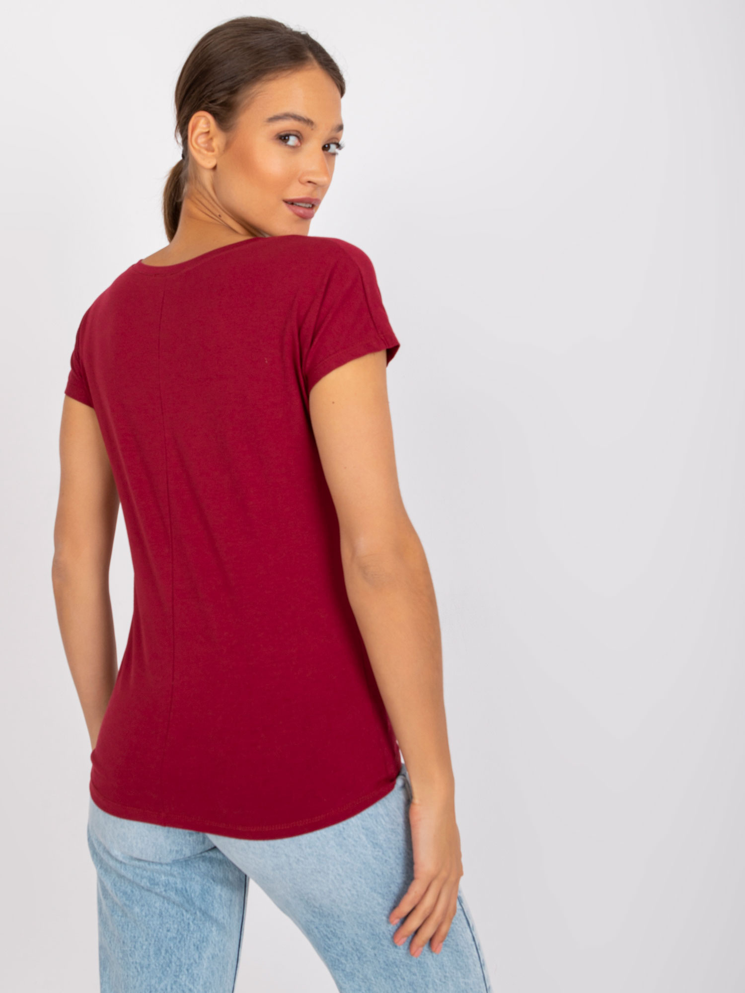 Bordowy t-shirt Emory