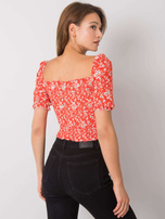 Koralowa krótka bluzka Avignon RUE PARIS