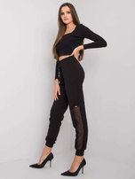 Czarne bawełniane spodnie dresowe Susan 