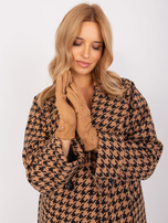 Hurt Camelowe eleganckie rękawiczki damskie