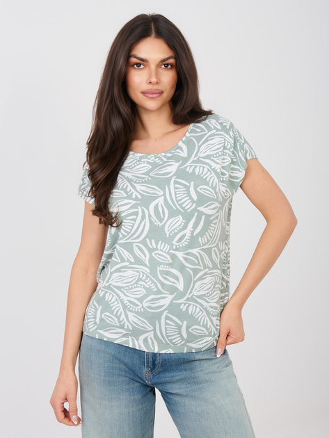 Pistacjowa letnia bluzka z nadrukiem SUBLEVEL