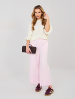 Ecru damski sweter oversize z dekoltem w łódkę 