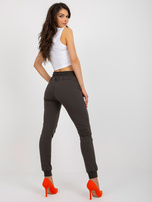 Hurtownia Khaki damskie spodnie dresowe ze ściągaczami